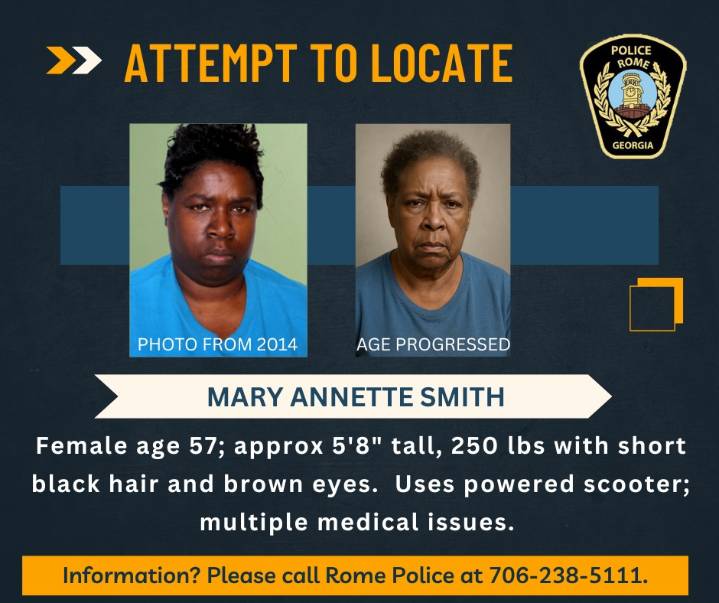 Rome Police Search For Missing Woman Who Uses Mobility Scooter