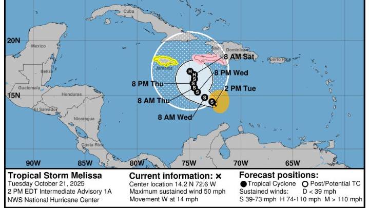 Storm expected to be Hurricane Melissa will smash into front over FL
