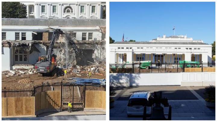 Demolieron parte de la Casa Blanca para construcción de salón de baile