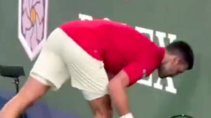 Watch moment Novak Djokovic vomits on court as Jannik Sinner is forced to retire in 30