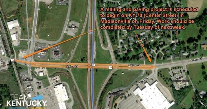 Repairs to Center Street at I-69 in Madisonville scheduled to begin on Friday