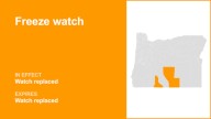 The current freeze watch for Klamath Basin and Central and Eastern Lake County is replaced