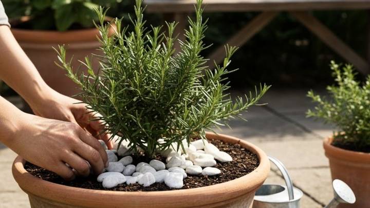 Para qué sirve colocar piedras blancas en la tierra de la planta de romero: un truco casero efectivo