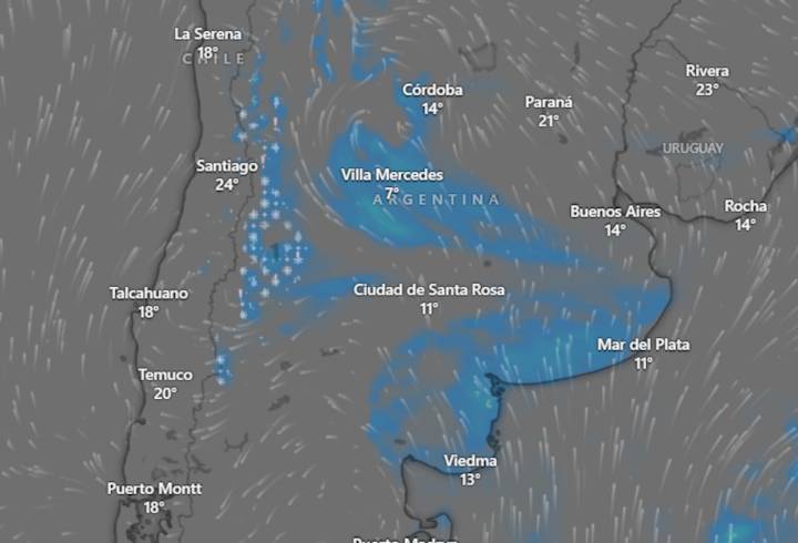 Llega el frío. Cambia el tiempo en el AMBA y hay alertas por lluvias y vientos fuertes en ocho provincias