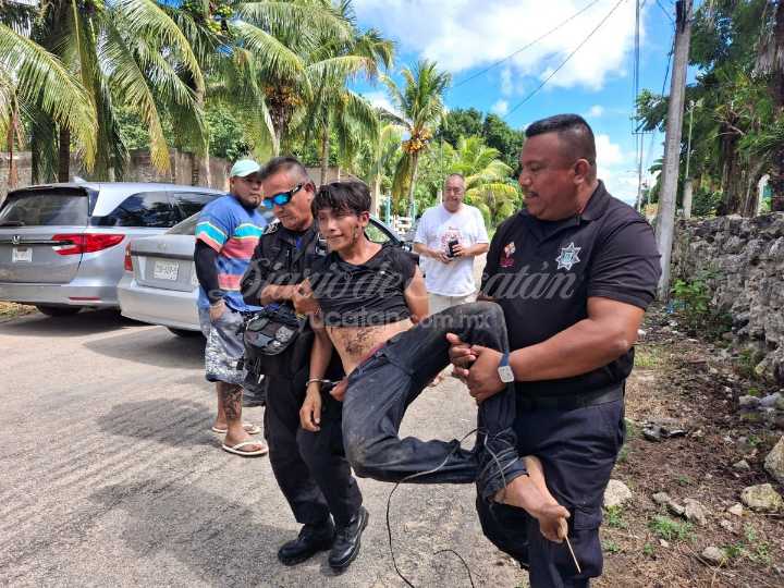 Vecinos de Tizimín amarran a presunto ladrón: así ocurrió