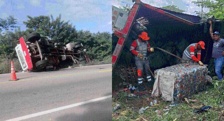 Accidente en la Troncal de Oriente: camión se salió de la vía y quedó volcado El incidente, registrado en la mañana de este domingo, no dejó personas lesionadas pero sí generó congestión vehicular.
