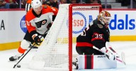 Linus Ullmark makes 22 saves in the Senators' 2-1 victory over the Flyers
