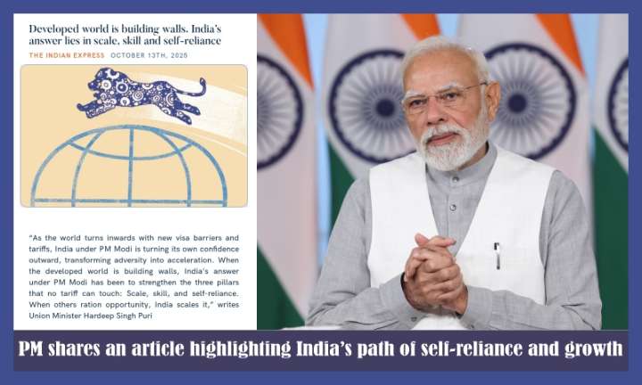 PM shares an article highlighting India’s path of self