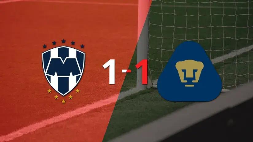 Liga MX: CF Monterrey logró sacar el empate de local frente a Pumas UNAM