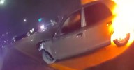 Video shows Mesquite police officer rescue woman from burning car