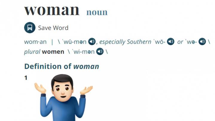 Merriam-Webster Replaces Definition Of 'Woman' With Shrug Emoji