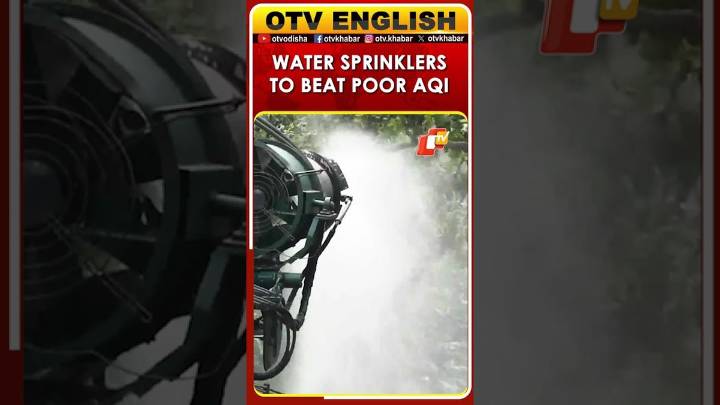 Water Sprinklers Deployed On Janpath Road; Delhi AQI Remains ‘Very Poor’