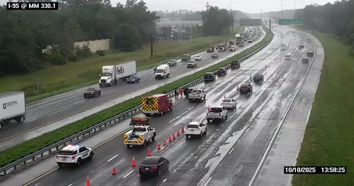 TRAFFIC ALERT: Crash causing backups on I-95 North in St. Johns County