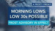 Frost advisory in effect for central NC through Friday morning