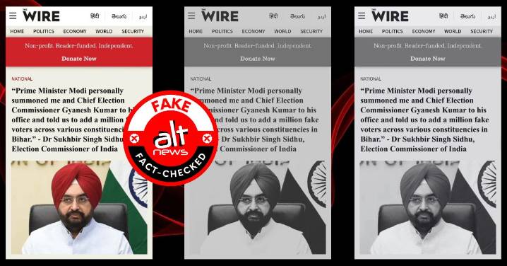 Fake ‘Wire’ clipping viral claiming Modi asked ECI to add fake voters in Bihar