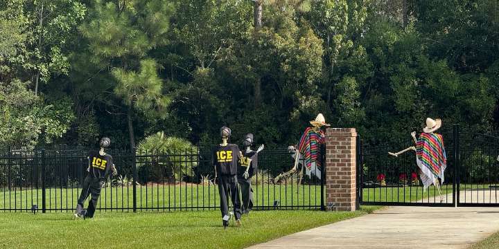 Controversial ICE Halloween display in Mobile County sheriff’s front yard