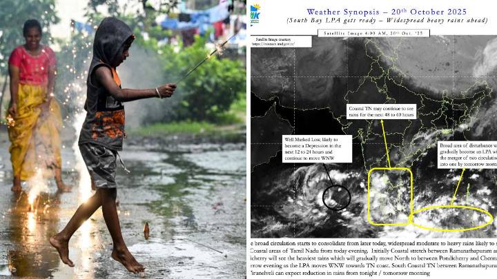 Diwali washout: Heavy rain lashes Chennai, IMD warns 18 districts in Tamil Nadu to brace for extreme weather