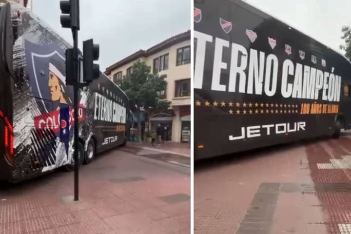 Captan insólito percance del bus de Colo Colo en su llegada a La Serena para enfrentar a Coquimbo Unido