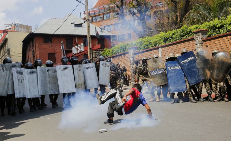 Madagascar protesters enter symbolic May 13 Square under military escort
