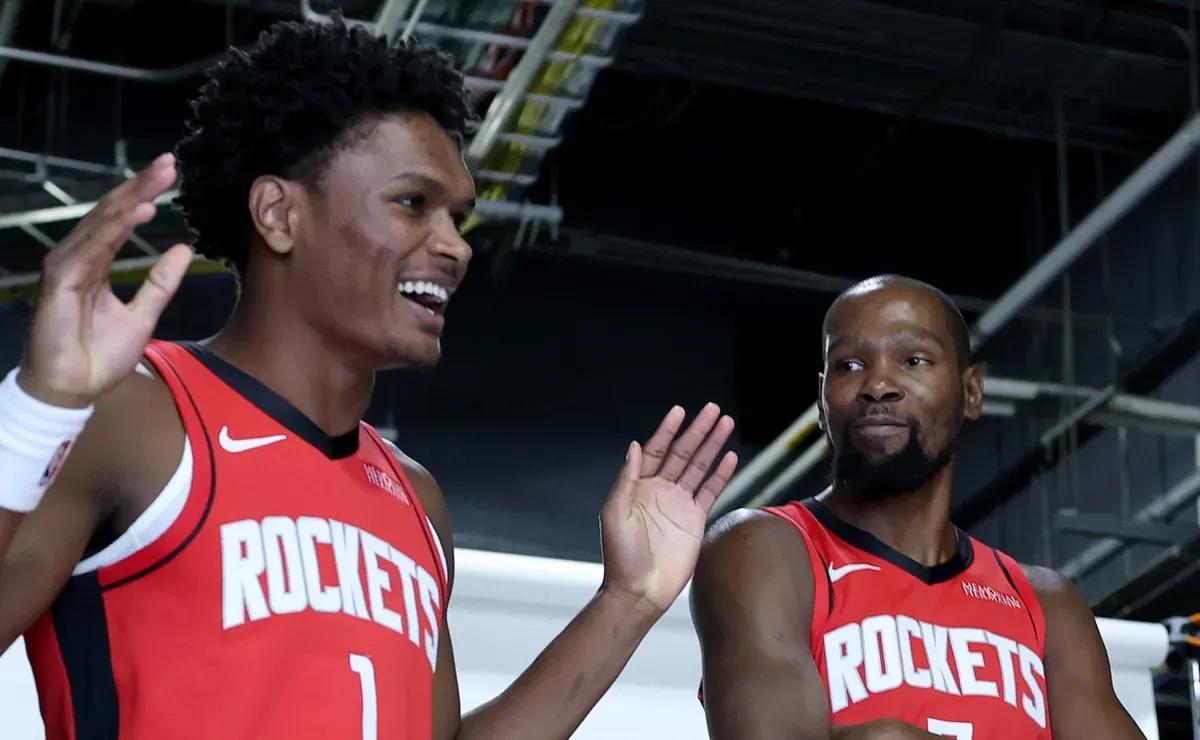 Amen Thompson’s surprising two-word reaction to Kevin Durant’s contract extension with the Houston Rockets