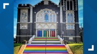 Dallas church paints rainbow steps amid Abbott's order on rainbow crosswalks
