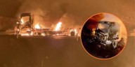 Conductores mueren calcinados tras choque de cisterna de combustible con camión