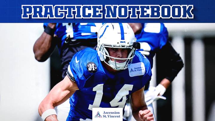 Practice Notebook: G Matt Goncalves, WR Alec Pierce return to practice after missing Week 4 game vs. Rams
