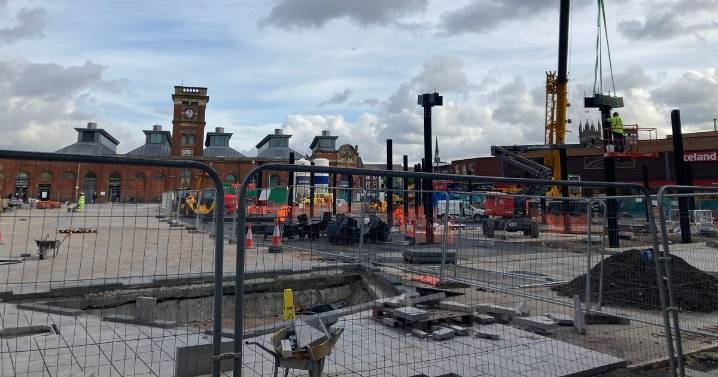 It's been a building site for months, but now one Greater Manchester town centre is coming to life