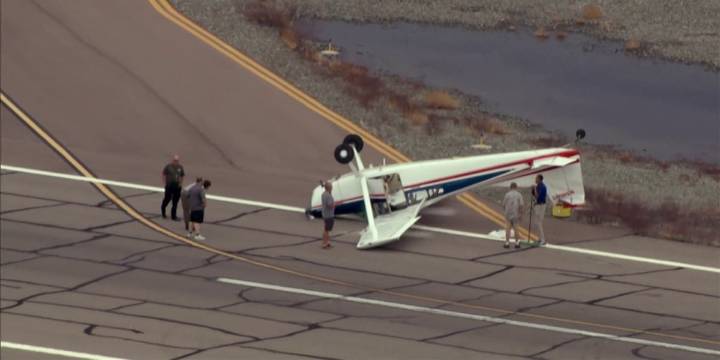 Small plane flips, lands upside down at Deer Valley airport