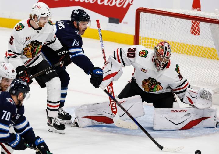 Chicago Blackhawks lose 6-3 to Winnipeg Jets in opener of trip