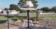 Garland tips its hat to history with giant sculpture in Downtown Square