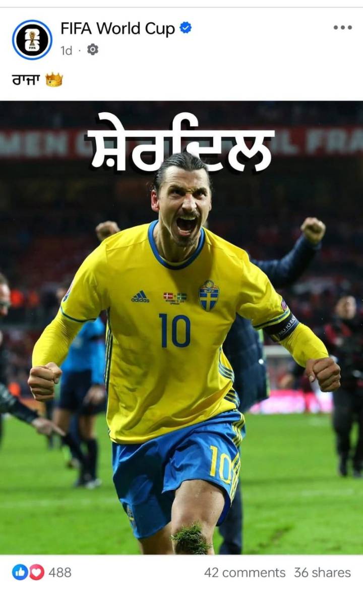 Zlatan Ibrahimovic crowned ‘Raja’ by FIFA in Punjabi post, fans go wild