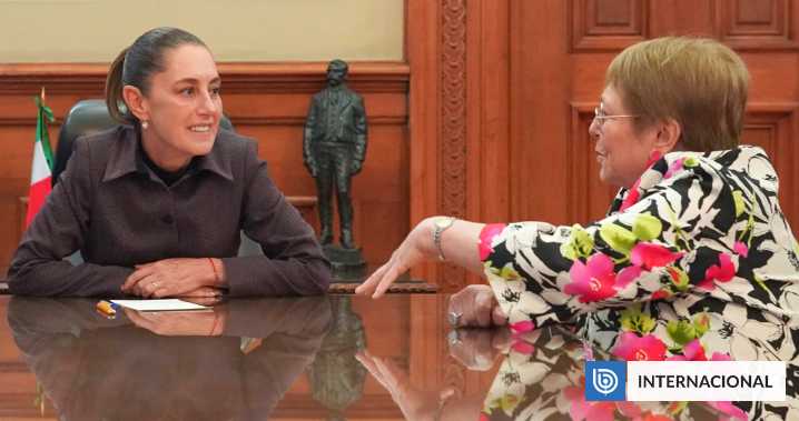 Presidenta de México, Claudia Sheinbaum, recibe en el Palacio Nacional a Michelle Bachelet