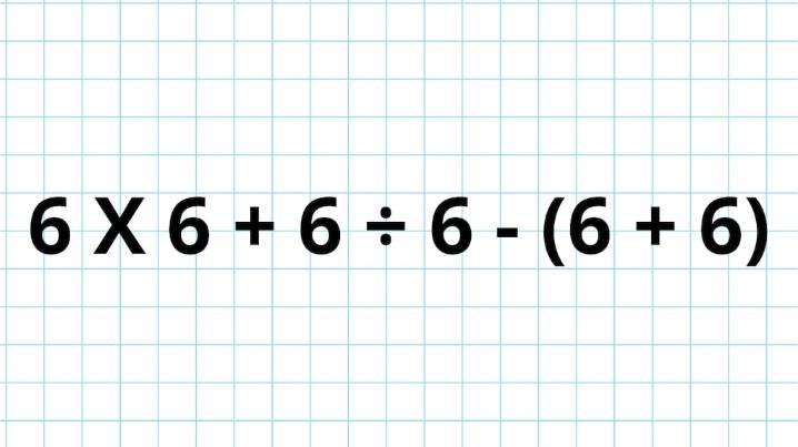 ¿Cuánto es 6 X 6 + 6 ÷ 6 - (6 + 6)? La cuenta matemática que pone a prueba a los genios