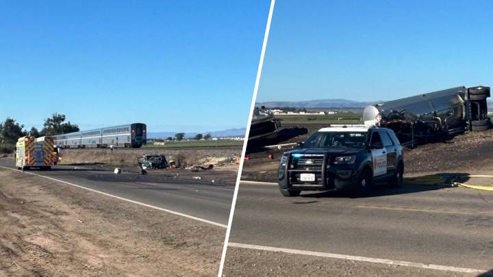 Semi-truck collides with Amtrak passenger train near Santa Maria