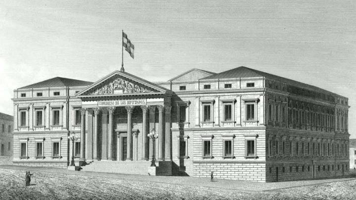 Efemérides 10 de octubre: La colocación por parte de Isabel II de la primera piedra del Congreso de los Diputados