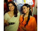 Kajol takes part in 'Sindoor Khela' ceremony with daugher Nysa