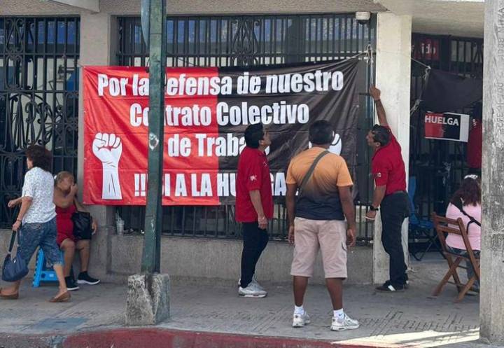 Trabajadores del Monte de Piedad mantienen paro en Mérida