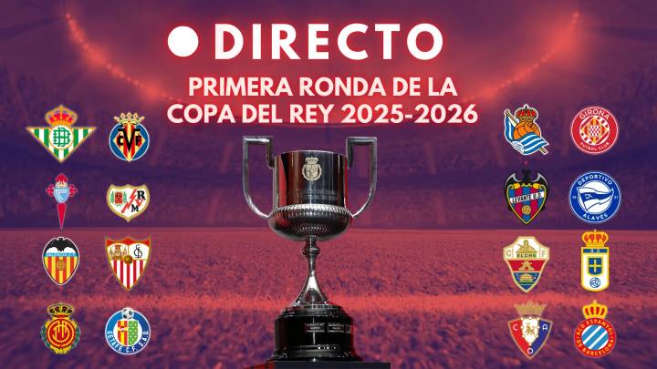 Todos los partidos de la primera jornada de la Copa del Rey, en directo: goles, resultados y última hora