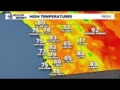 Mild temperatures will prevail across San Diego County through the upcoming weekend