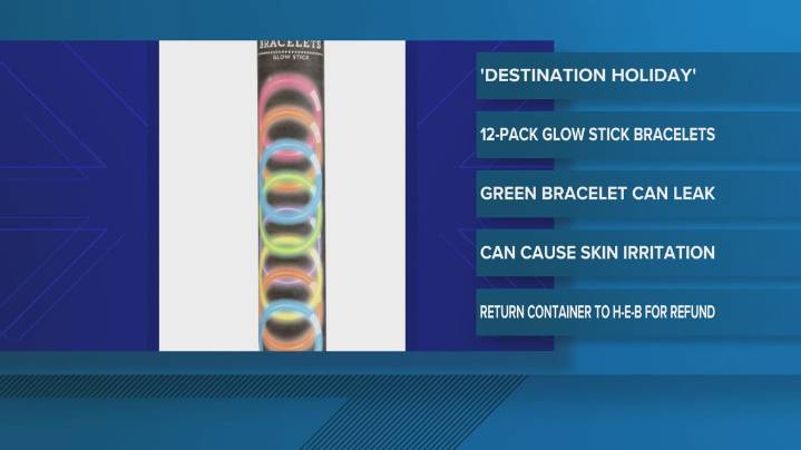 H-E-B recalls holiday glow stick bracelets due to hazard