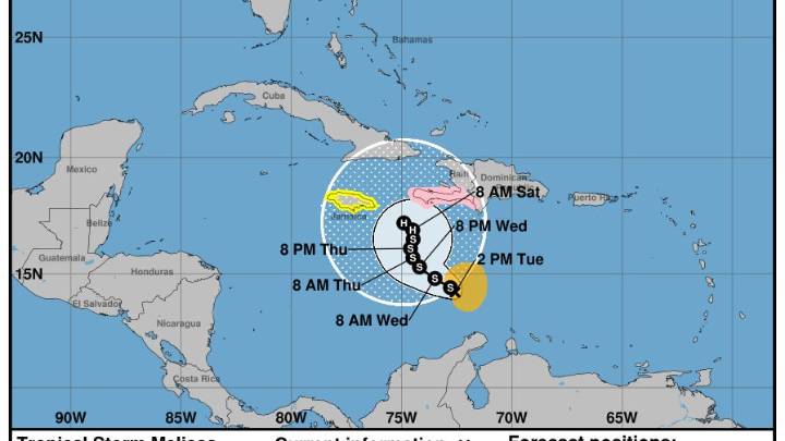 Forecasters perplexed by Tropical Storm Melissa's path