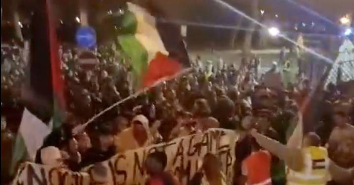 Snipers seen on stadium roof at Italy vs Israel as pro-Palestine protesters 'attack cops'