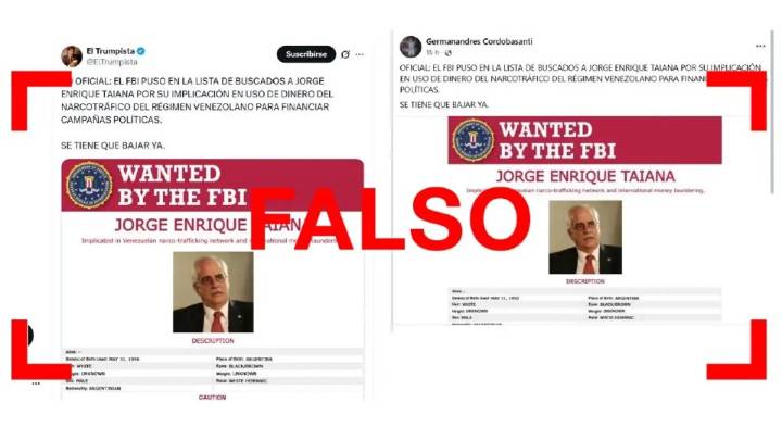 Jorge Taiana no figura en la lista de requeridos por el FBI, el afiche viral es apócrifo