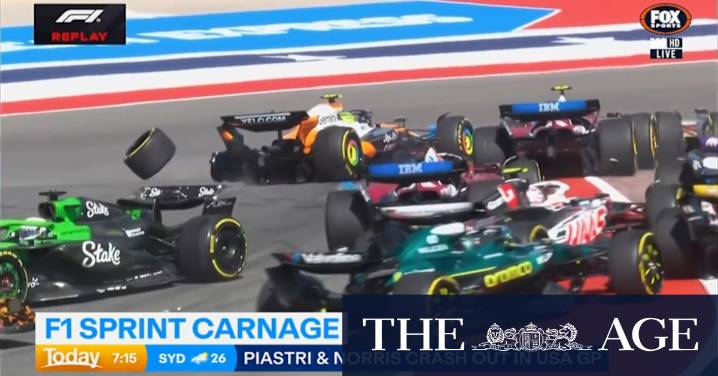 Piastri, Norris crash out in chaotic US Sprint start