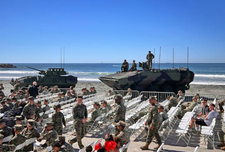 Live artillery fired across I-5 during amphibious assault landing at Camp Pendleton