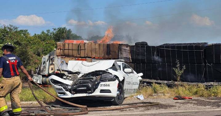 Accidente vial de la Guardia Nacional en Mazatlán deja 3 elementos lesionados