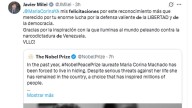 El Presidente felicitó a Machado por el Nobel de la Paz