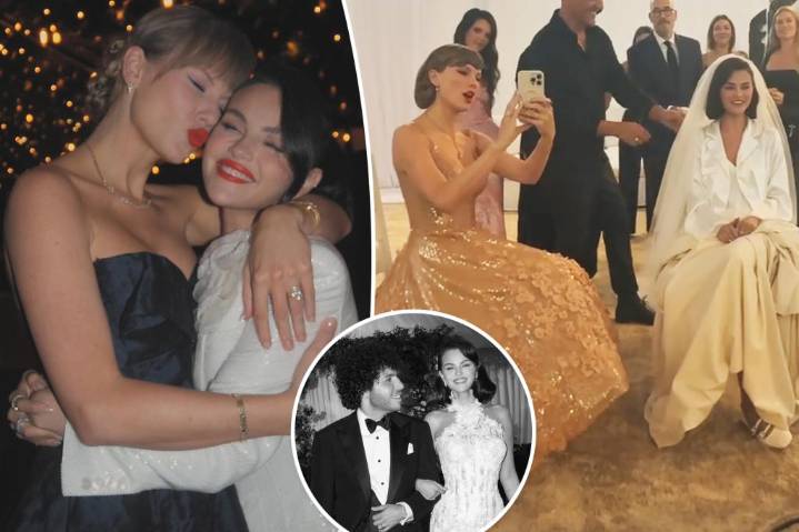 Taylor Swift gushes over BFF Selena Gomez in personal snaps from Benny Blanco wedding