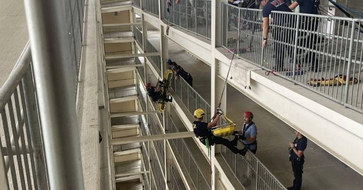 Kentucky Firefighters turn UofL football stadium into rescue training site
